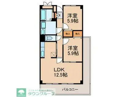 グランシャリオ(2LDK/6階)の間取り写真