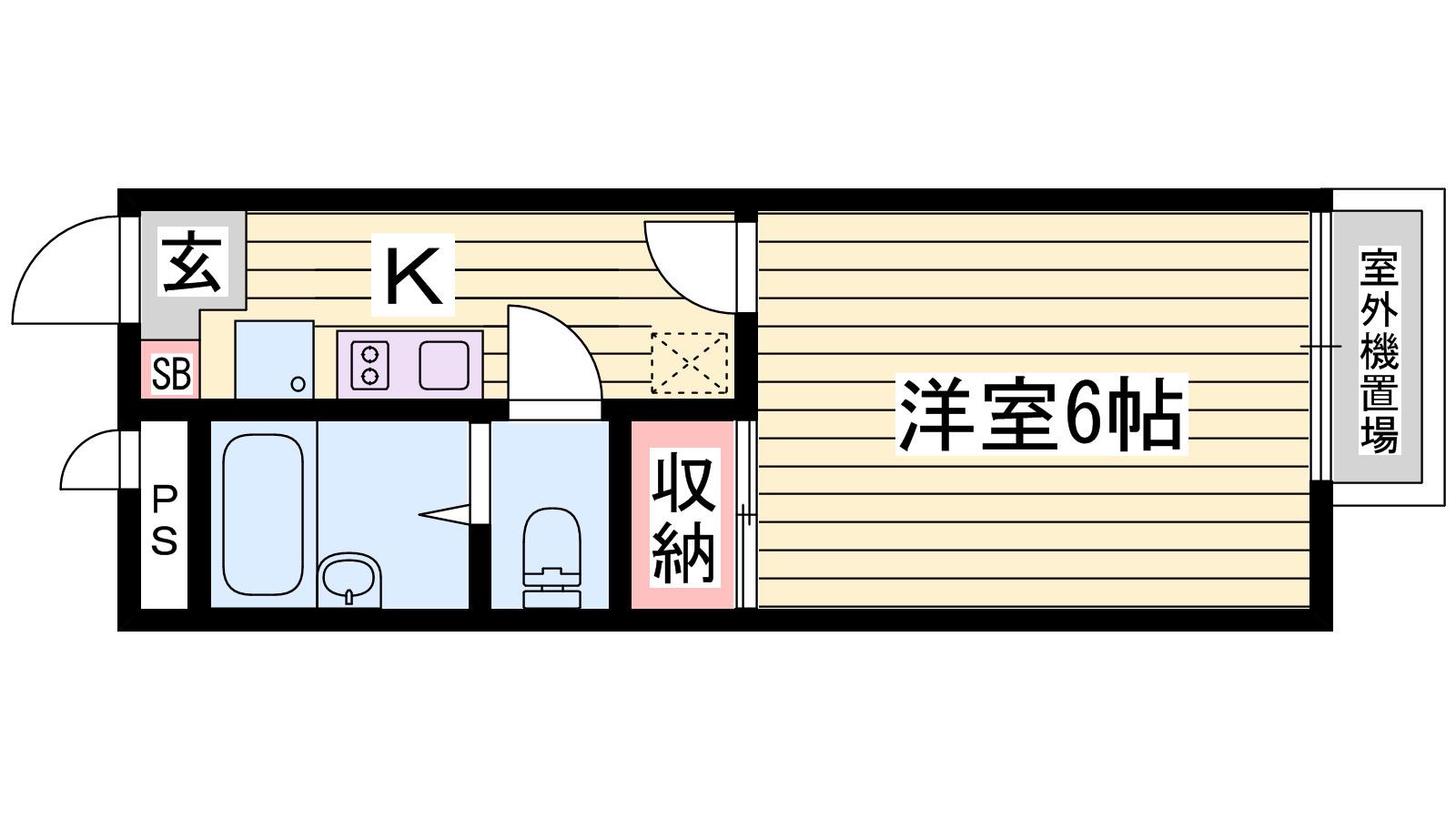 レオパレス那波大浜(1K/1階)の間取り写真