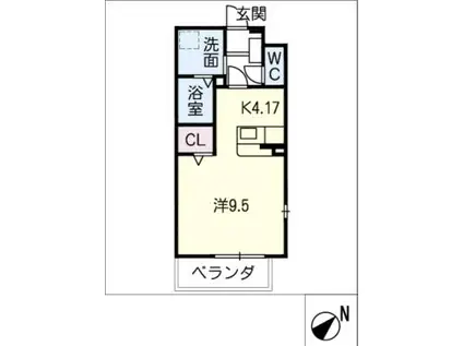 BASE曙(ワンルーム/2階)の間取り写真