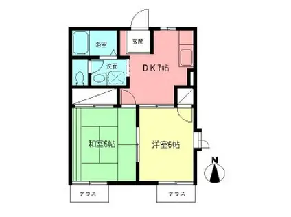 けやきハイツI(2DK/1階)の間取り写真