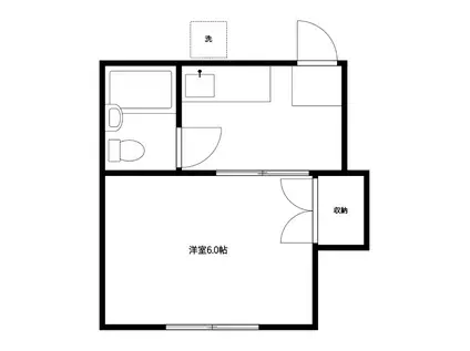 京王新線 幡ヶ谷駅 徒歩6分 エアコン付 人気の渋谷区エリア(ワンルーム/1階)の間取り写真