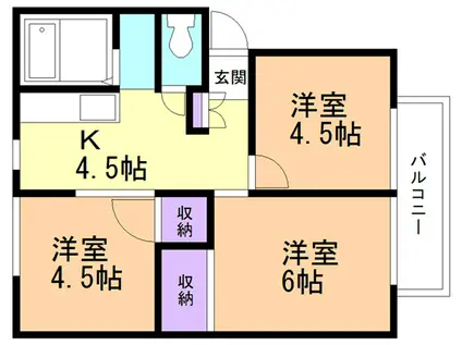 川内アーバンハイツ(3K/1階)の間取り写真
