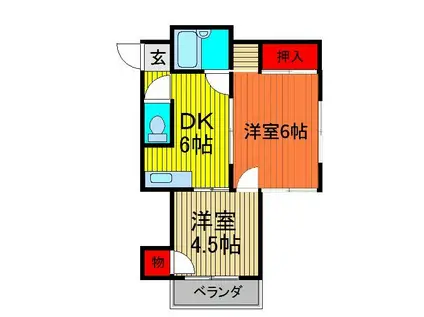Kハイム(2DK/2階)の間取り写真