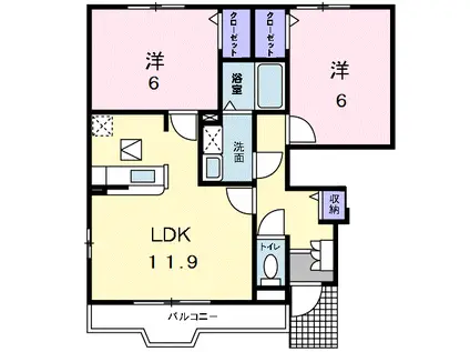 さくらIII(2LDK/1階)の間取り写真