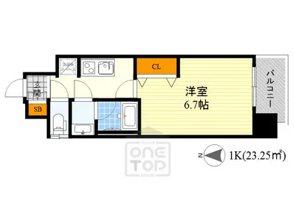 サンレムート・江坂ウエスト(1K/8階)の間取り写真