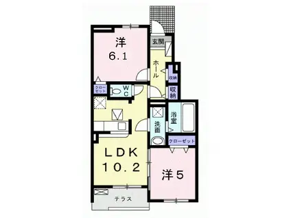 フジパレス杭全ノース(1K/3階)の間取り写真