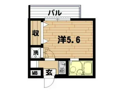 ベルトピア南浦和III(1K/1階)の間取り写真