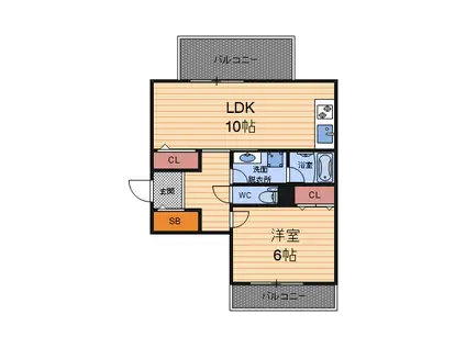 リバープレイス 梅田北(1LDK/4階)の間取り写真