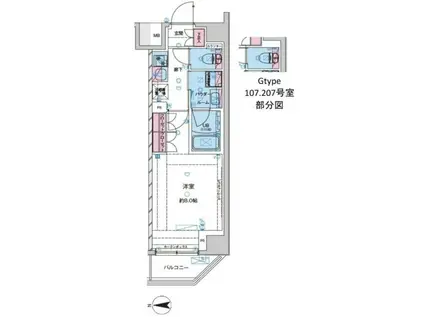 ジェノヴィア北池袋II(1K/1階)の間取り写真