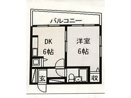 ライオンズプラザ久里浜(1DK/7階)の間取り写真