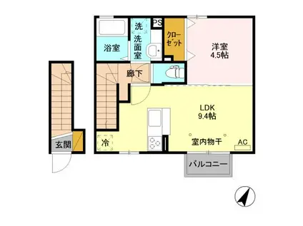 フィオーレ(1LDK/2階)の間取り写真