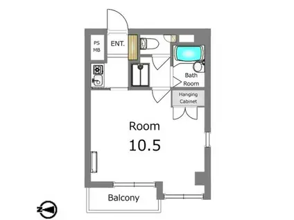 大通ハイツ(1K/10階)の間取り写真