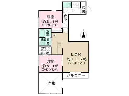 メゾンレーヴ経堂(2LDK/2階)の間取り写真