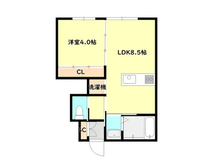 プラシード(1LDK/1階)の間取り写真