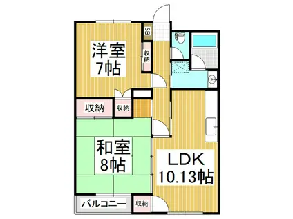 リトルアイランド(2LDK/1階)の間取り写真