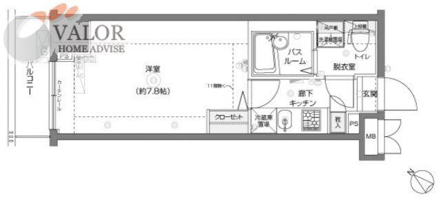 フェニックス横濱関内BAY MARKS(1K/10階)の間取り写真