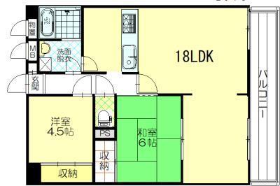 ライフステージ山王(2LDK/2階)の間取り写真