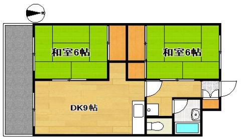 キャトルセゾン(2DK/3階)の間取り写真