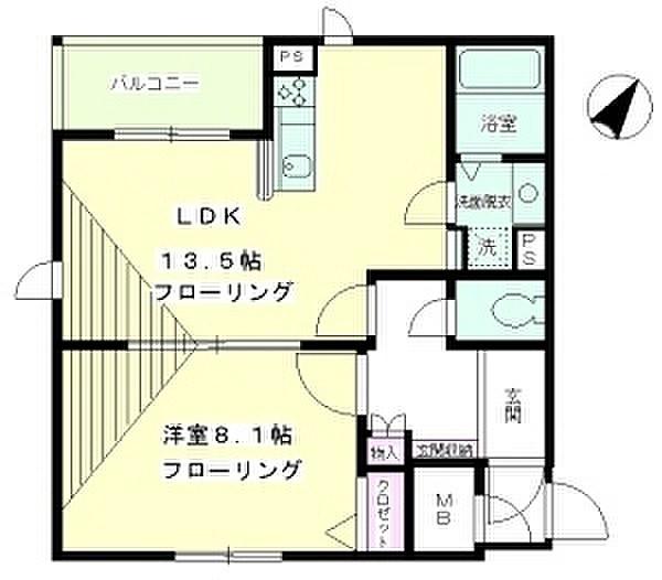エスペランサ神宮前(1LDK/3階)の間取り写真