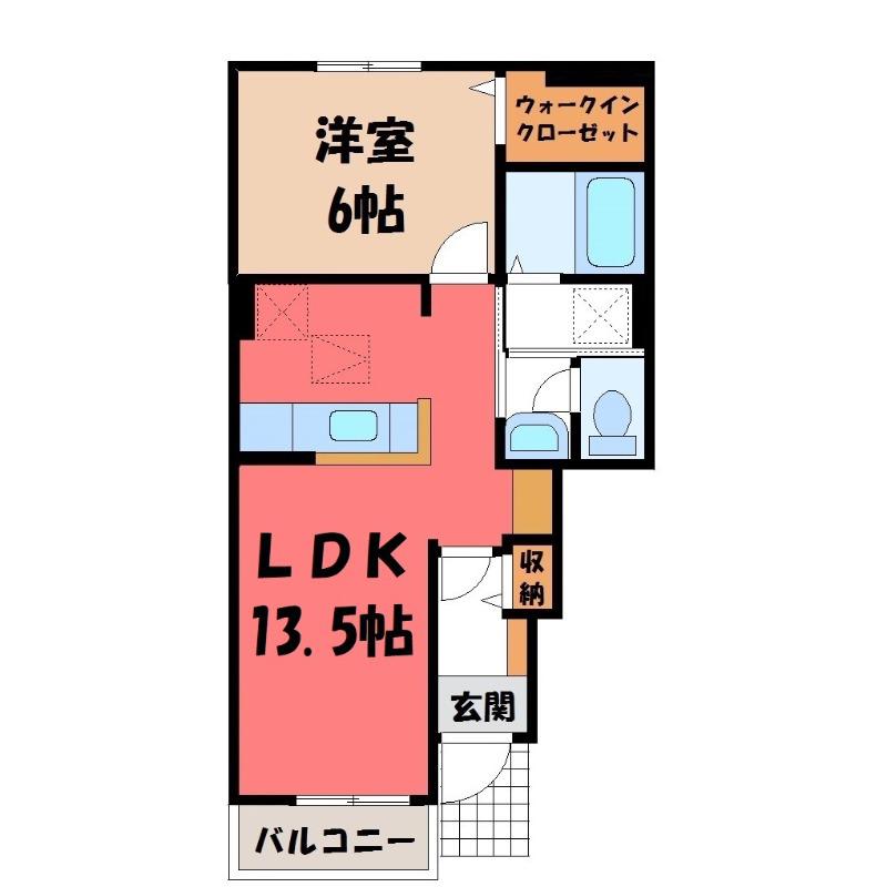 チリェージョI(1LDK/1階)の間取り写真