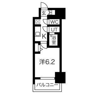 プレサンスNAGOYAシティオ(1K/8階)の間取り写真