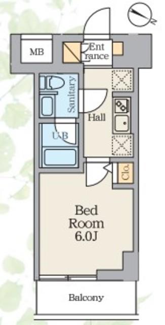 S-RESIDENCE蕨BENE(1K/7階)の間取り写真