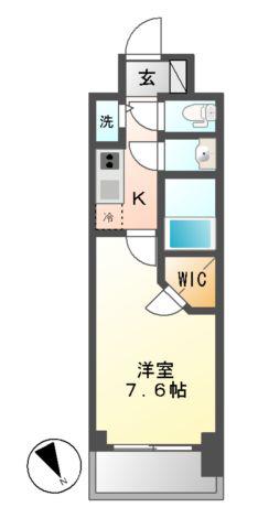 プレサンス栄ライズ(1K/2階)の間取り写真