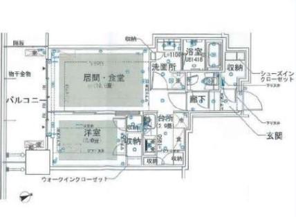 グランドシティタワー池袋(1LDK/11階)の間取り写真