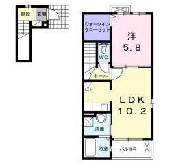 フォルトゥーナ(1LDK/2階)の間取り写真
