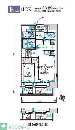 リヴシティ初台(1LDK/5階)の間取り写真