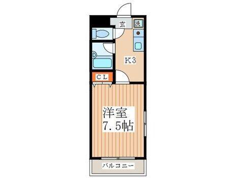 TOWN COAT柳沢(1K/2階)の間取り写真