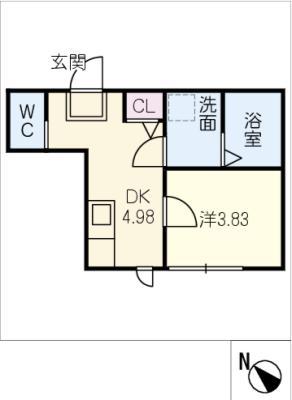 シェラトン桜(1DK/3階)の間取り写真
