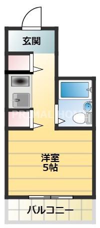 TOP仲木戸(ワンルーム/7階)の間取り写真
