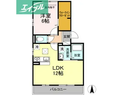 グランシャリオ A棟(1LDK/1階)の間取り写真