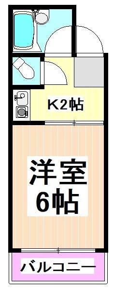 参宮橋五番館(1K/2階)の間取り写真