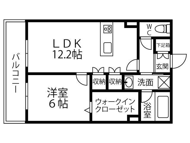 キルシュ ブリューテ 2(1LDK/2階)の間取り写真