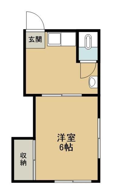 金井荘(1K/2階)の間取り写真