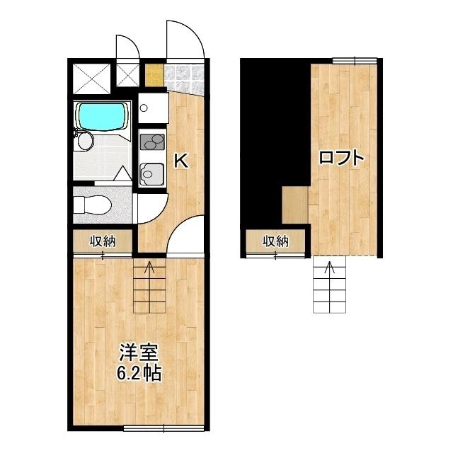 パステロ(1K/2階)の間取り写真