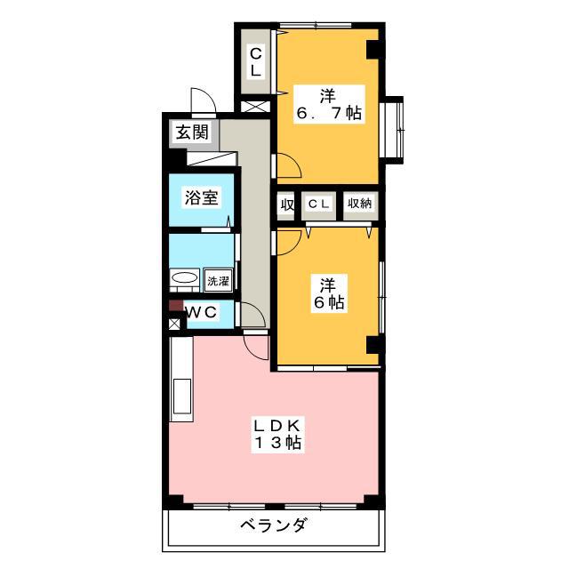ANNEX 21(2LDK/1階)の間取り写真
