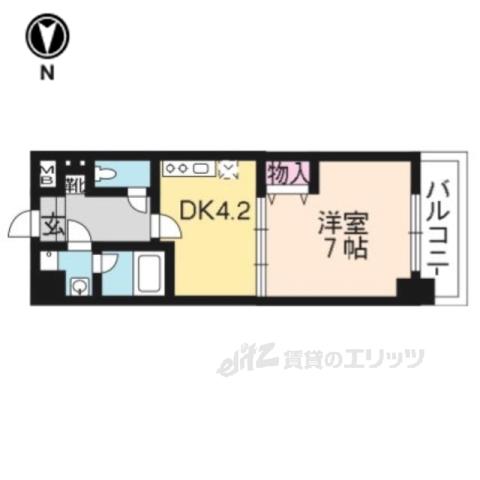 エンゼルプラザ大津長等(1DK/9階)の間取り写真