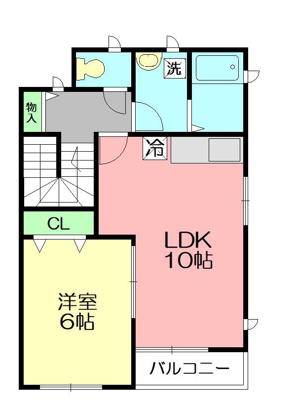 KOMACHISUITES(1LDK/2階)の間取り写真