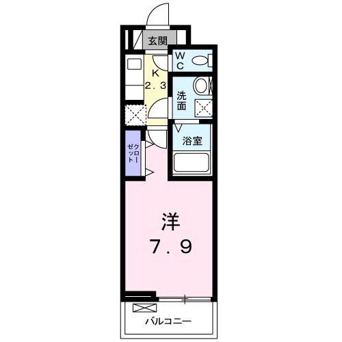 アンジュ座間(1K/2階)の間取り写真