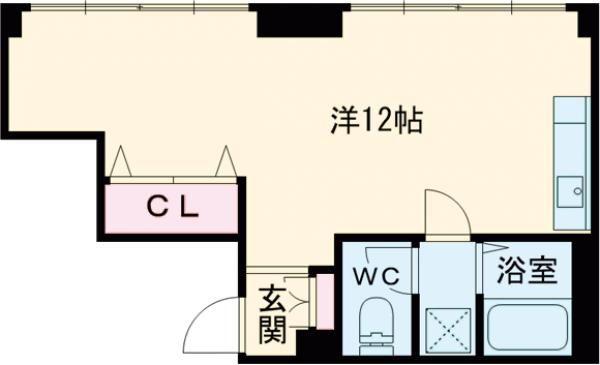 クラスタービル(ワンルーム/4階)の間取り写真