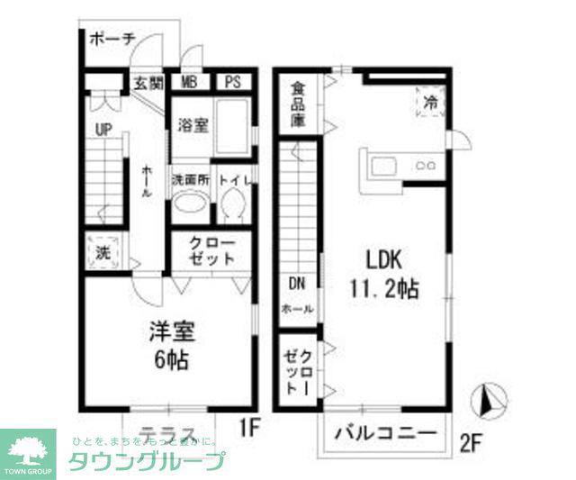 サンクレールA棟(1LDK/1階)の間取り写真