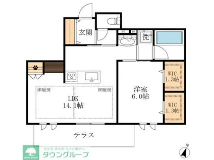 すず雅SUZUGA(1LDK/1階)の間取り写真