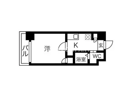 URO勝山(1K/3階)の間取り写真