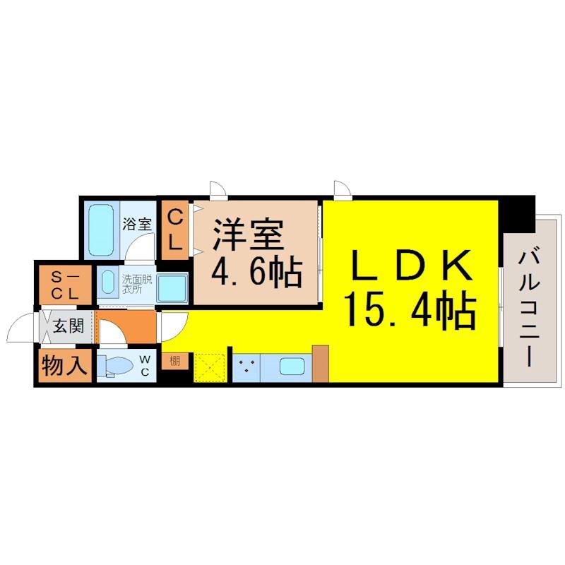 LIEN DE IZUMI(1LDK/10階)の間取り写真