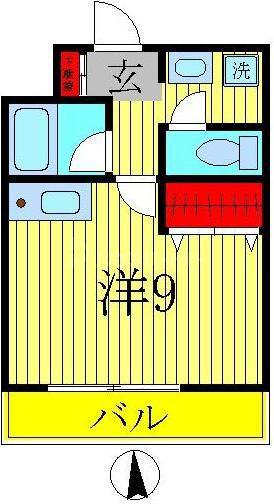 アルシェ柏(1K/6階)の間取り写真