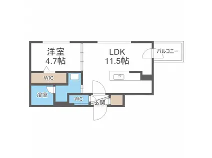 レガーレ ノルド(1LDK/3階)の間取り写真