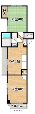 サンヒルズ城南(2DK/2階)の間取り写真